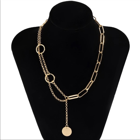 NEW 18K GOLD COIN LONG TASSEL CHAIN NECKLACE - Picture 3 of 5